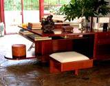 View of desk sitting in the den of Frank Lloyd Wrights Fallingwater