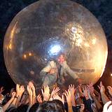 A strange photo of a spaceball exhabit at the Allentown Fair