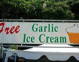 A garlic ice cream stand giving free samples at Pocono Garlic Festival