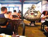 photo of Hershey Kiss character visiting a restaurant at Hershey Park