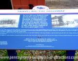 A history sign of the Lincoln Highway located at Jean Bonnet Tavern