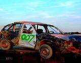 A demolition derby at Huntingdon County Fair