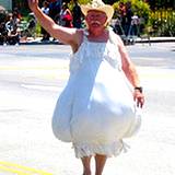 A fun guy dressed as garlic at Pocono Garlic Festival