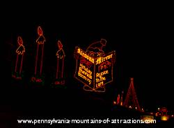 photo of the Altoona Mirror light display at Lakemont Park's Holiday Lights on the Lake