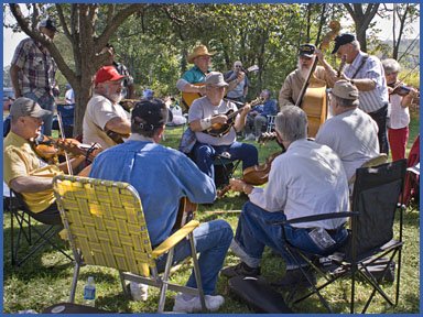 Jamming is one of the popular attractions at the Lyons Fiddle Festival.